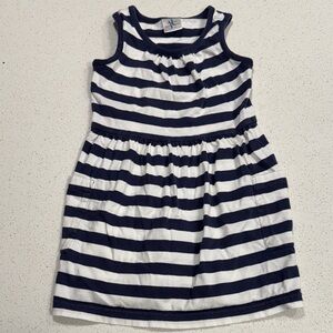 Hanna Andersson Navy and White Striped Casual Dress